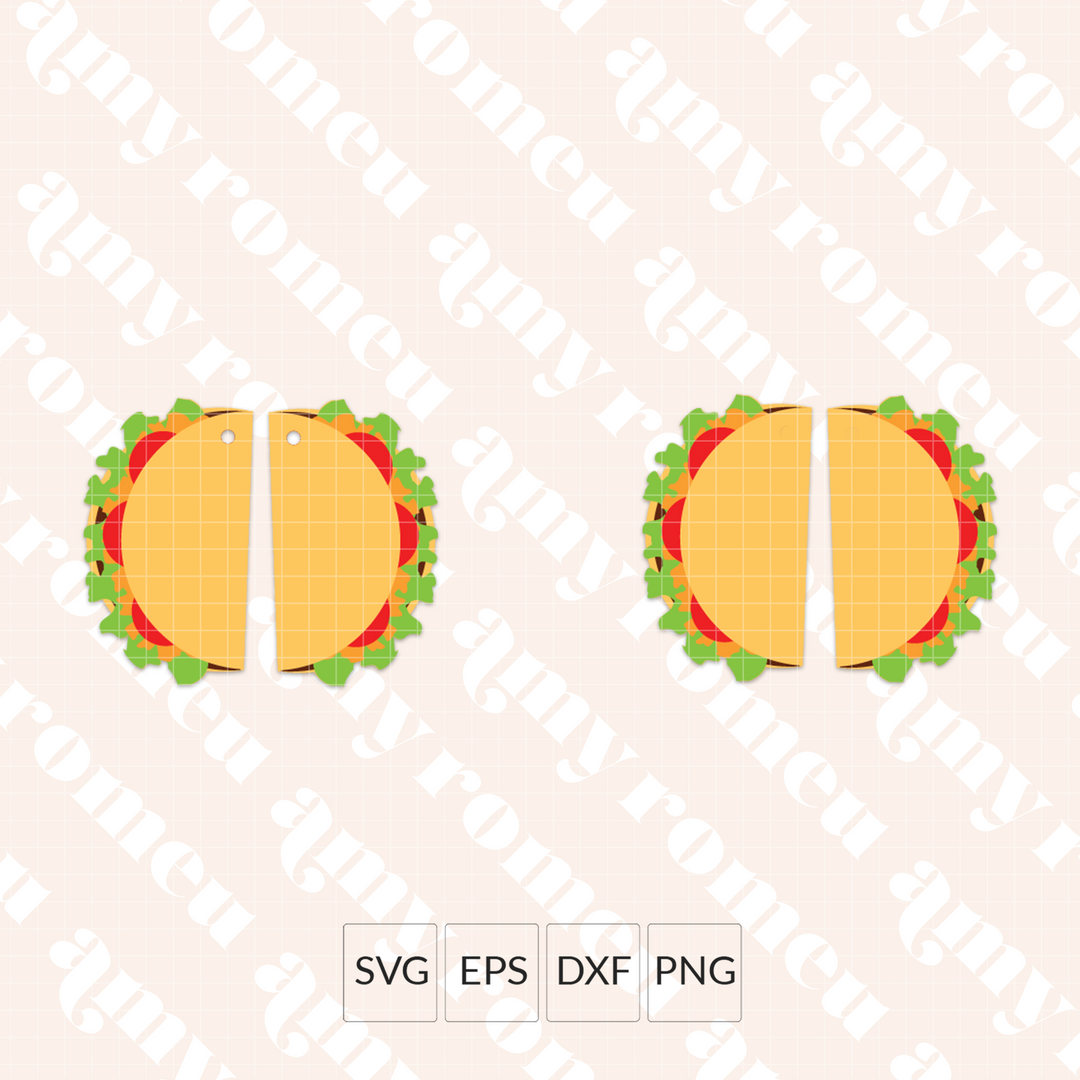 Taco Faux Leather Earrings SVG