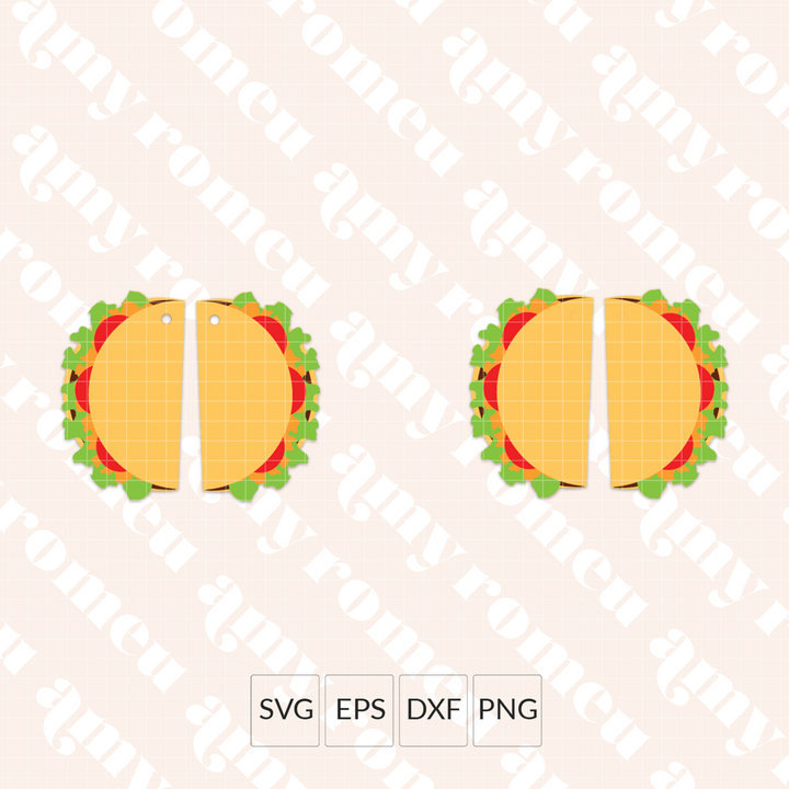 Taco Faux Leather Earrings SVG