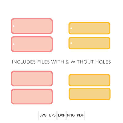 Layered Rectangle Keychain SVG Files
