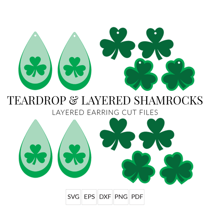 St. Patrick's Day Shamrock Earrings SVG File