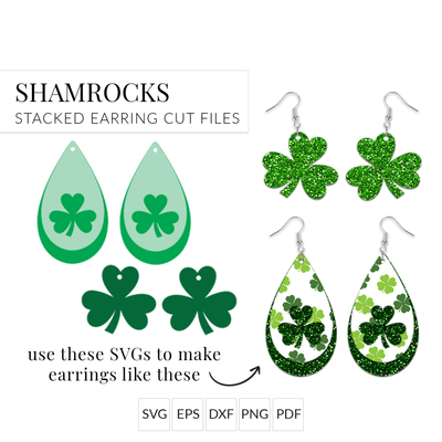 St. Patrick's Day Shamrock Earrings SVG File