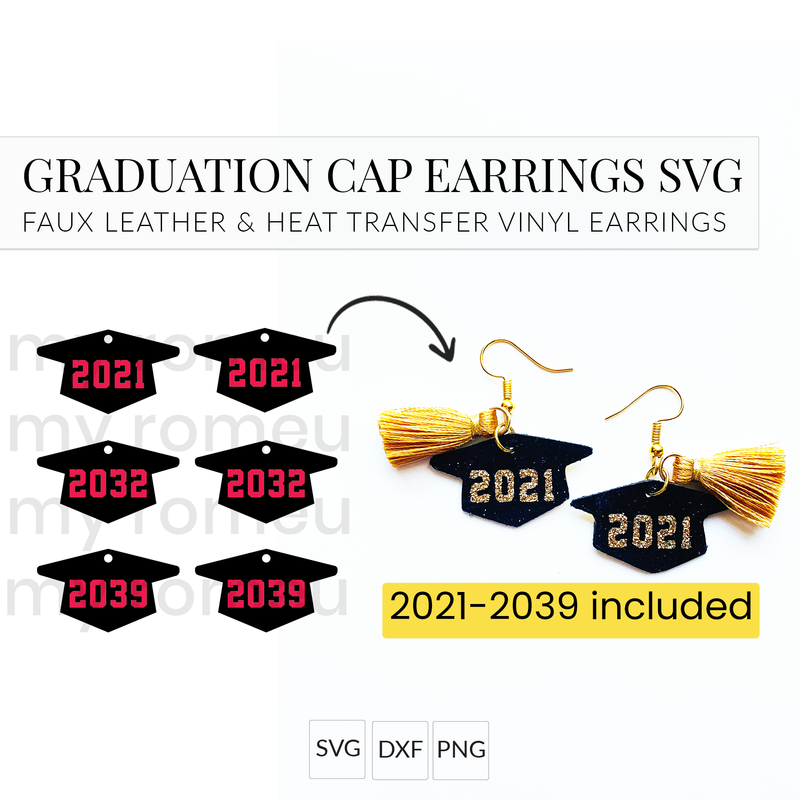 Graduation Cap Earrings SVG Bundle