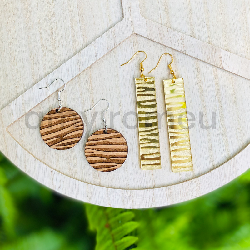 Zebra Print Earrings SVG File for Glowforge & Laser Cutters with Commercial Use License