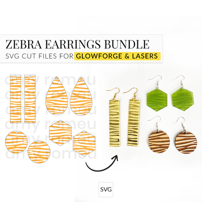 Zebra Print Earrings SVG File for Glowforge & Laser Cutting