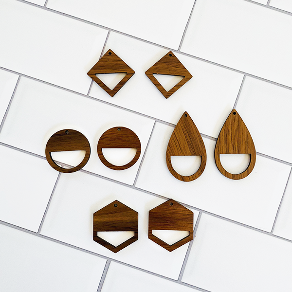 Walnut Earring Components for Macrame Earrings