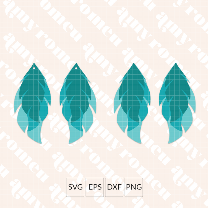 Layered Feather Earring SVG