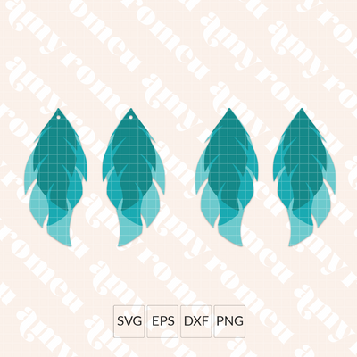 Layered Feather Earring SVG