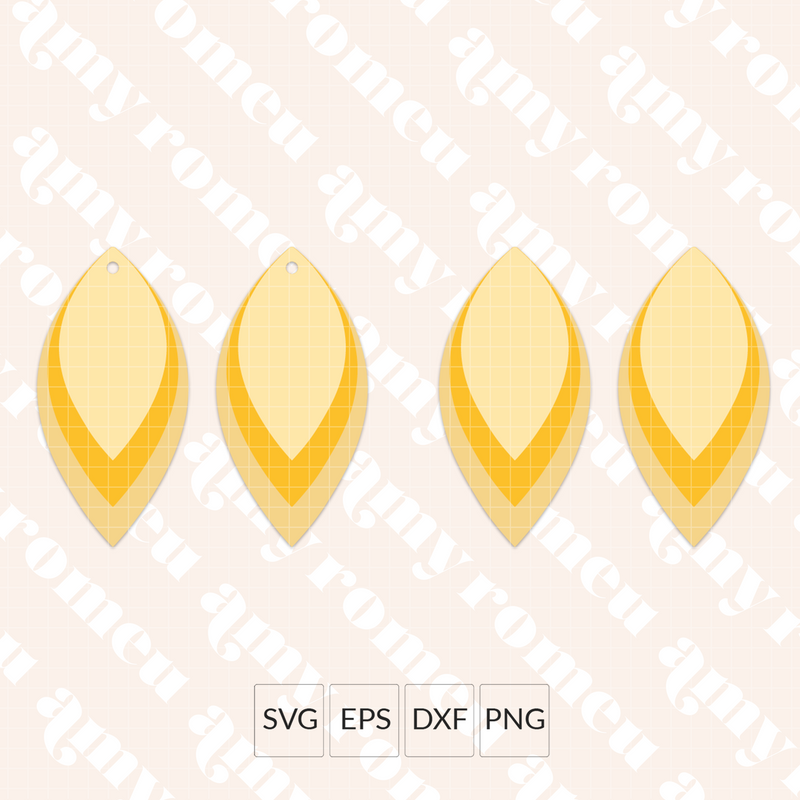 Layered Leaf Earring SVG
