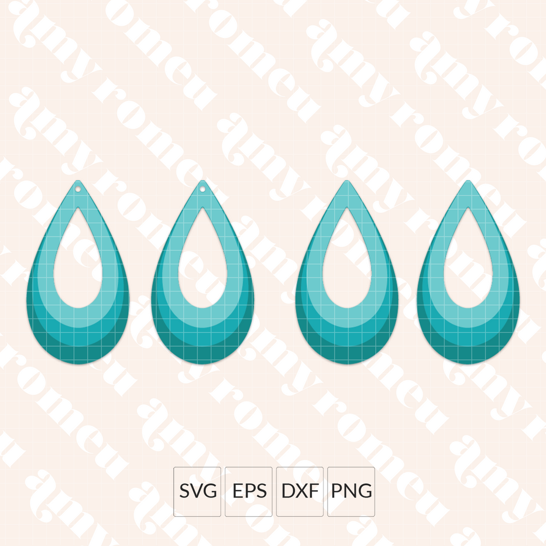 Layered Cutout Teardrop Earring SVG