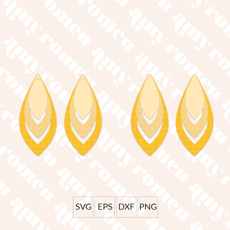 Layered Peekaboo Leaf Earring SVG