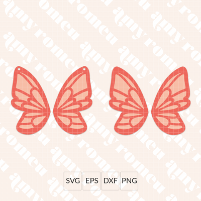 Layered Cutout Butterfly Wing Earring SVG