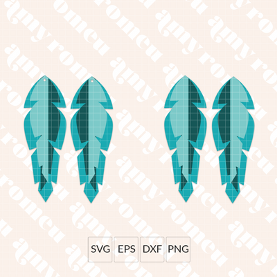 Long Split Feather Earring SVG