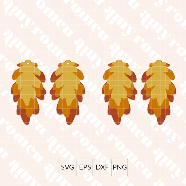 Fall Leaves Faux Leather Leaf Earrings SVG