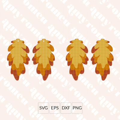 Fall Leaves Faux Leather Leaf Earrings SVG