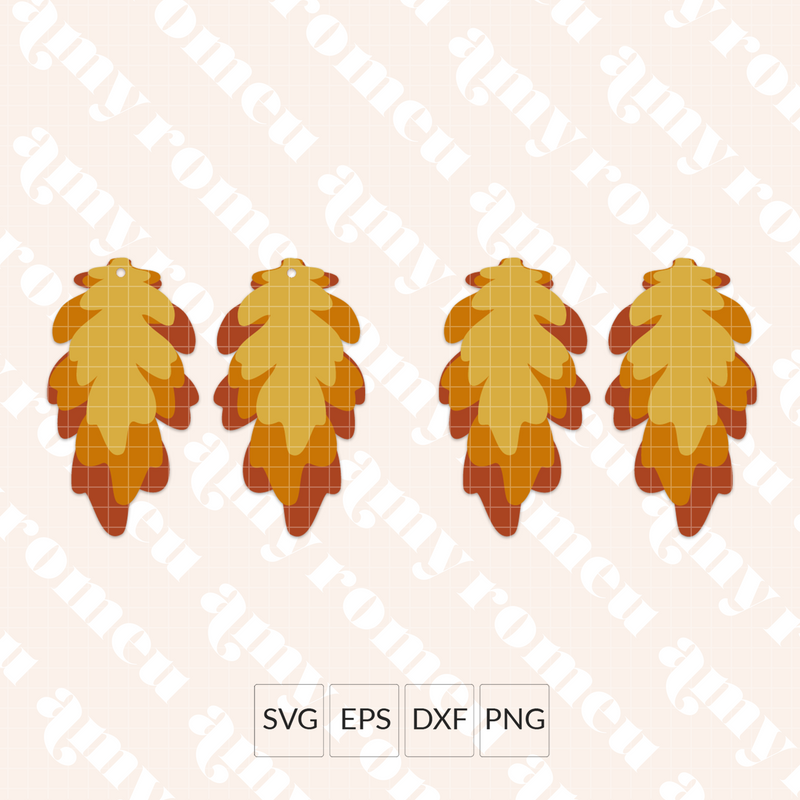 Fall Leaves Faux Leather Leaf Earrings SVG