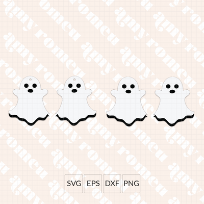 Layered Ghost Earring SVG