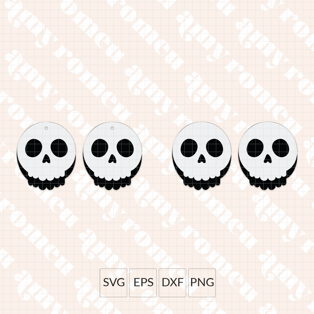 Layered Skull Earring SVG