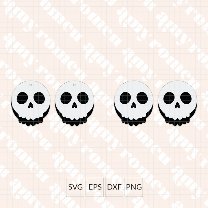 Layered Skull Earring SVG