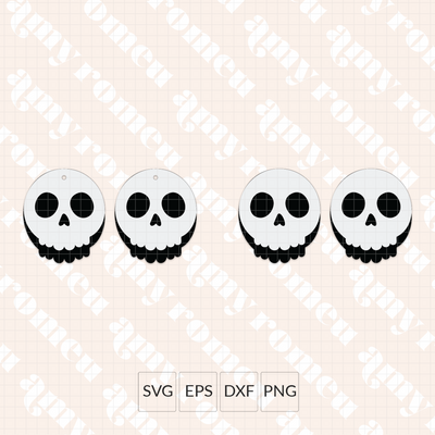 Layered Skull Earring SVG