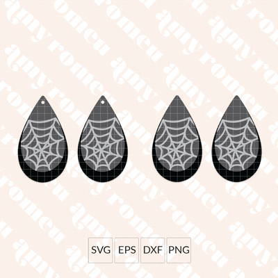 Layered Spiderweb Teardrop Earring SVG