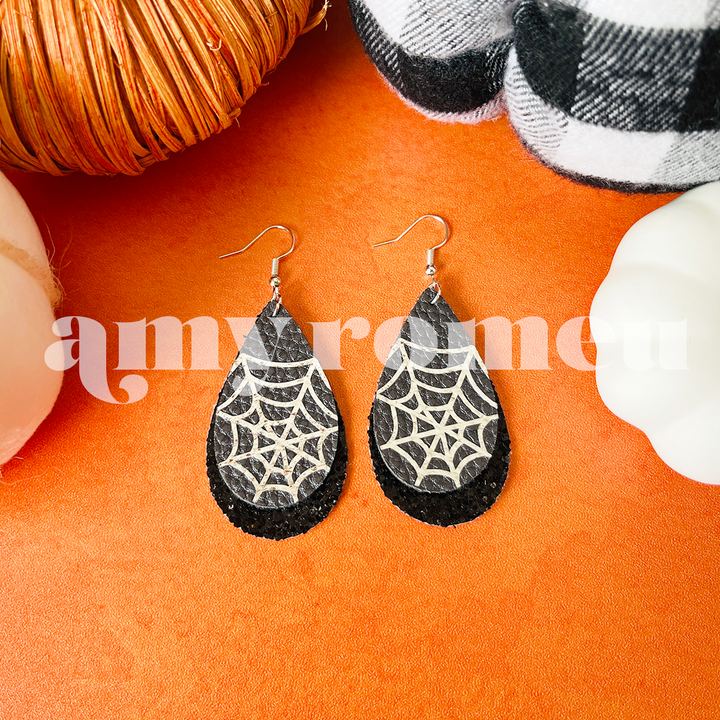 Layered Spiderweb Teardrop Earring SVG