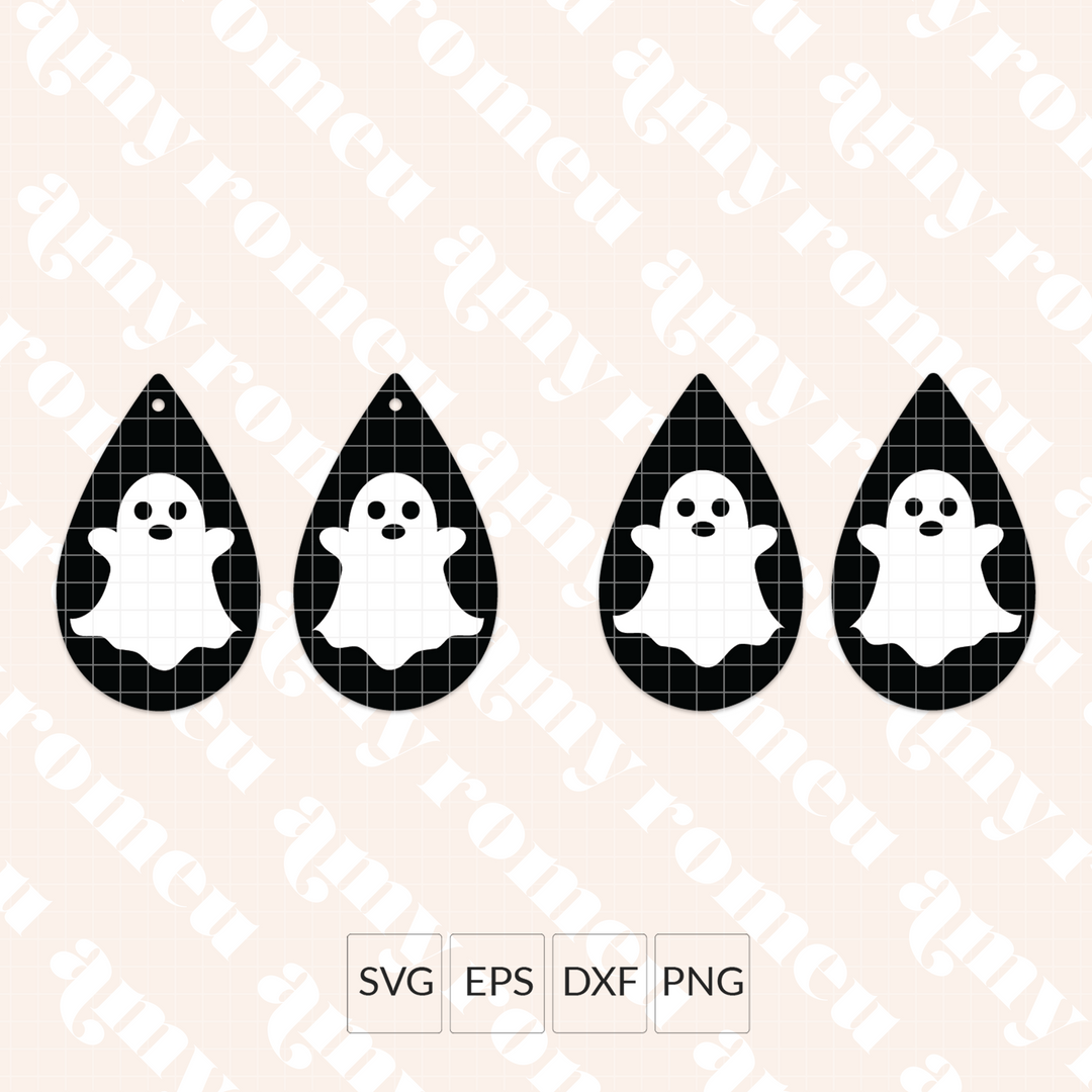 Ghost Teardrop Earring SVG