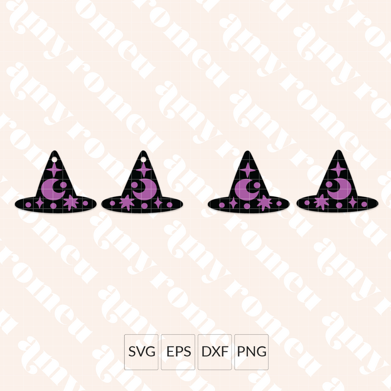 Celestial Witch Hat Earring SVG