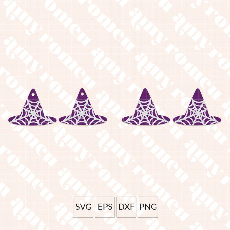 Spiderweb Witch Hat Earring SVG