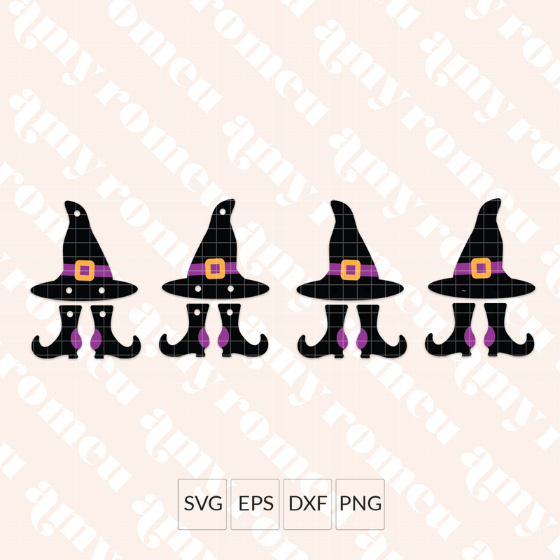 Witch Hat and Boots Earring SVG