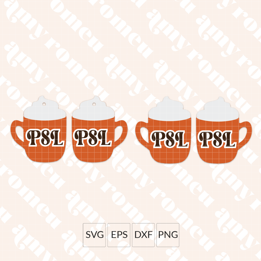 Pumpkin Spice Latte Coffee Earring SVG