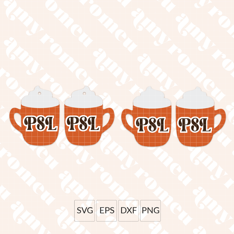 Pumpkin Spice Latte Coffee Earring SVG