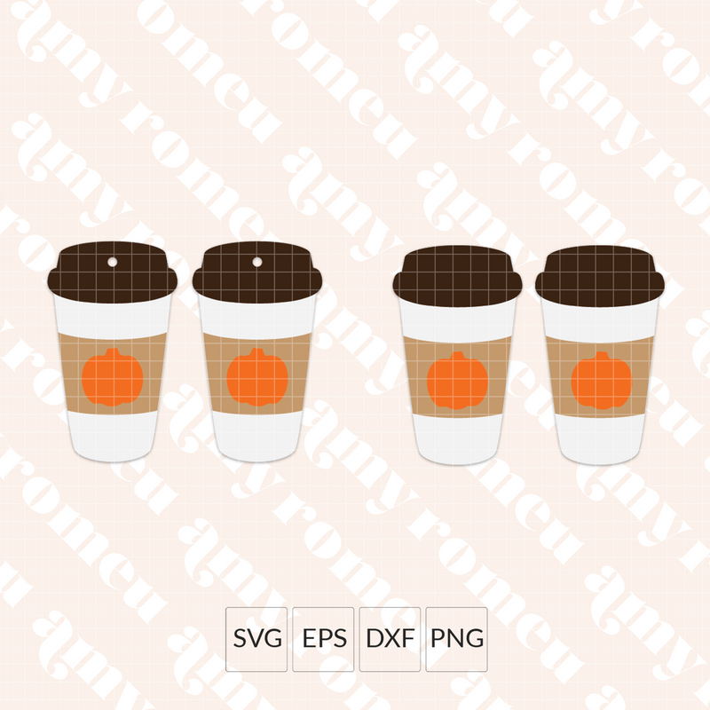 Fall Pumpkin Travel Coffee Cup Earring SVG