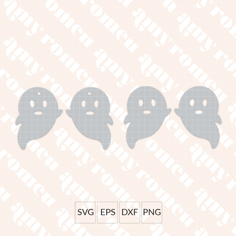 Happy Ghost Earring SVG