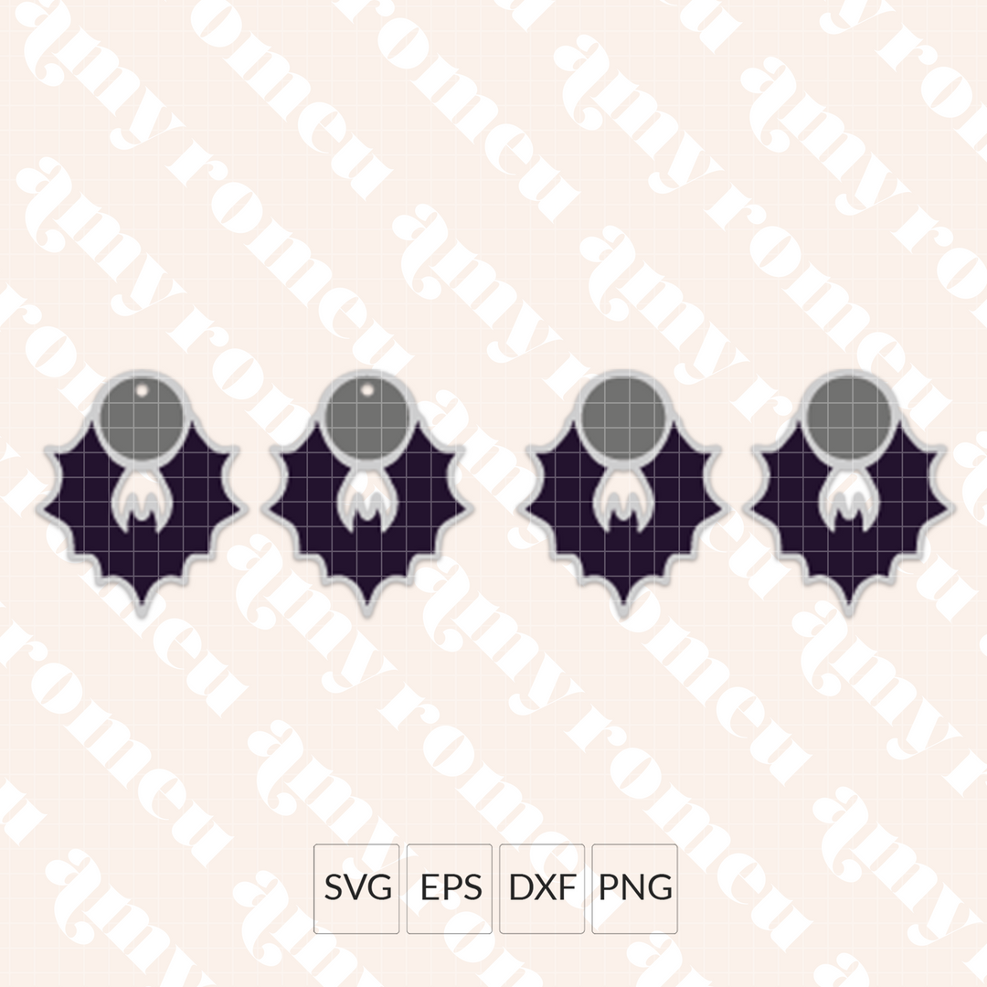 Moon Over Bat Earring SVG