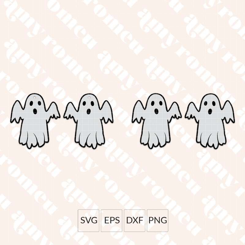 Spooky Ghost Earrings SVG