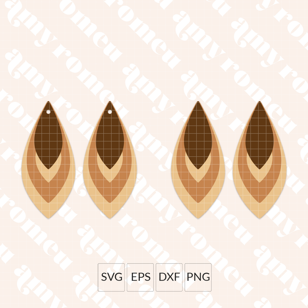 Layered Cutout Leaf Earrings SVG