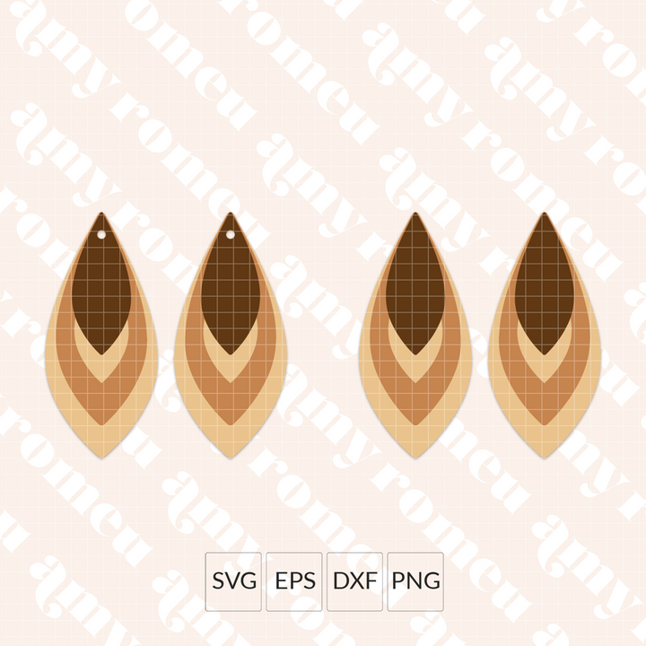 Layered Cutout Leaf Earrings SVG