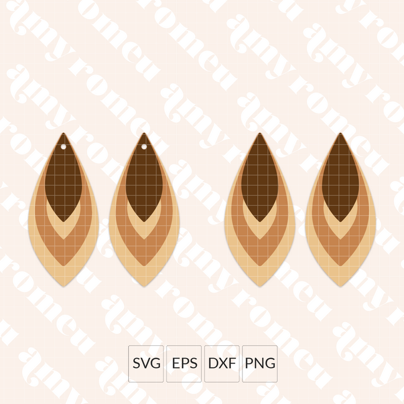 Layered Cutout Leaf Earrings SVG