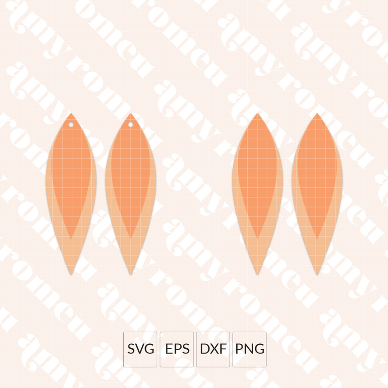 Long Leaf Earrings SVG