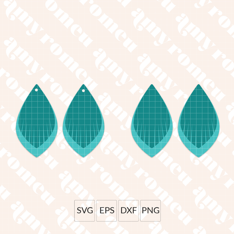 Fringed Petal Earrings SVG
