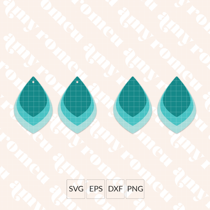Layered Wide Petal Earring SVG