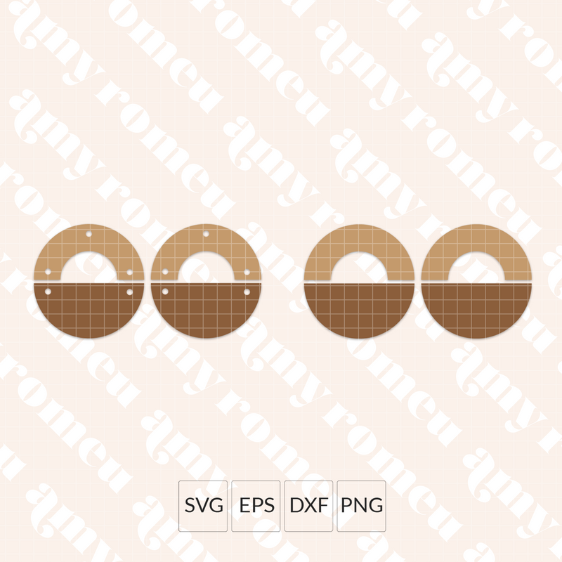 Semi Circle Earrings SVG