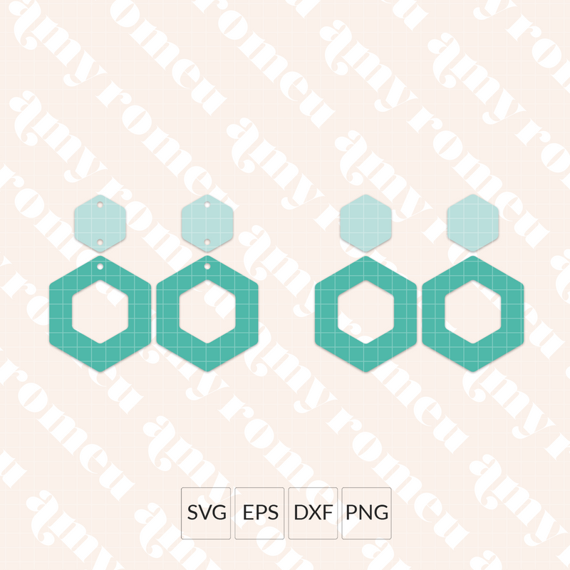 Double Hexagon Earrings SVG