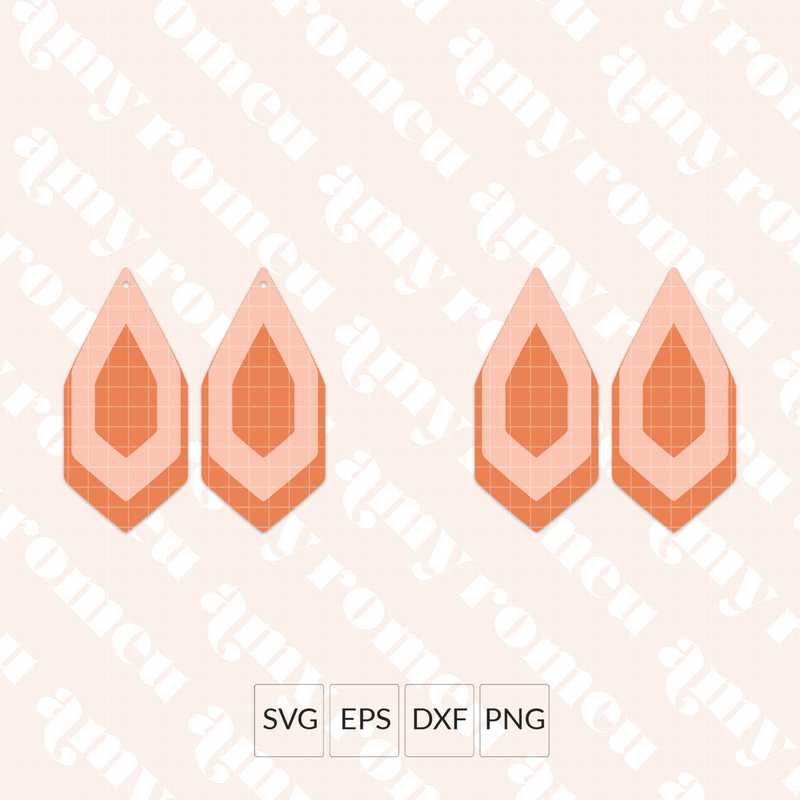 Layered Geometric Earrings SVG