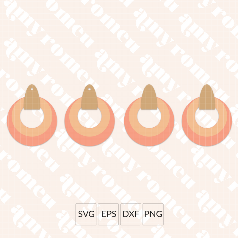 Double Circle and Tab Earrings SVG