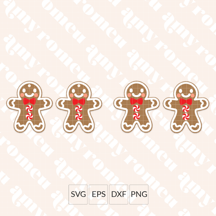 Gingerbread Man Faux Leather Earrings SVG