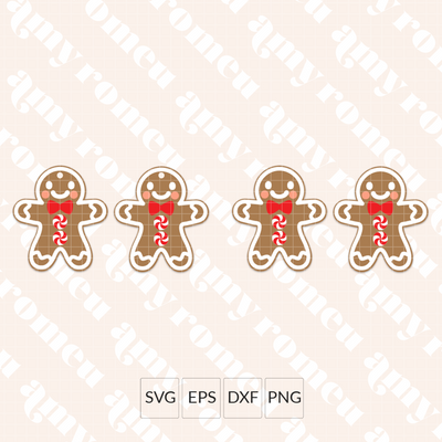 Gingerbread Man Earrings SVG