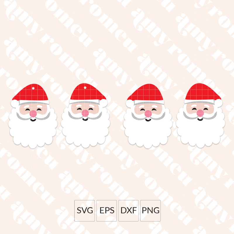 Santa Face Earrings SVG