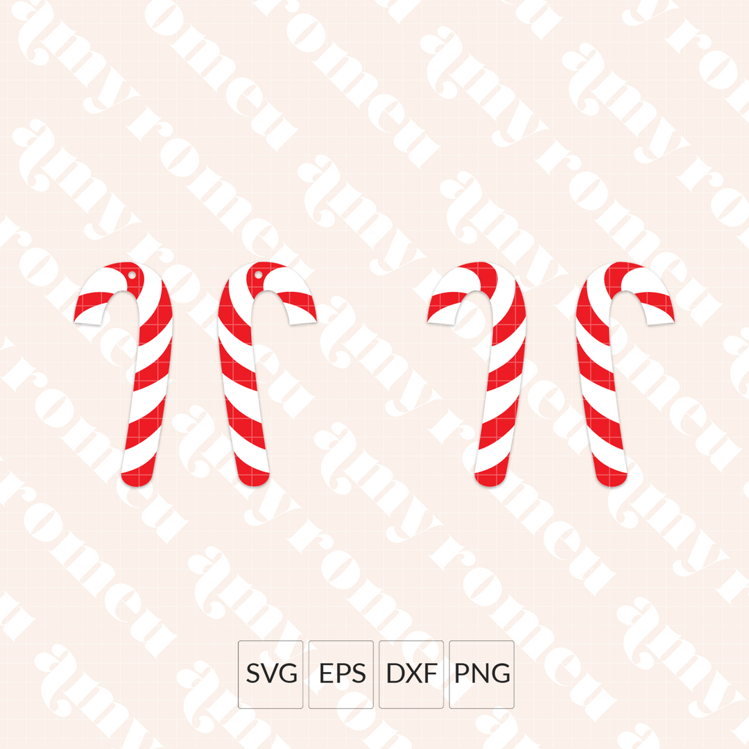 Candy Cane Faux Leather Earrings SVG