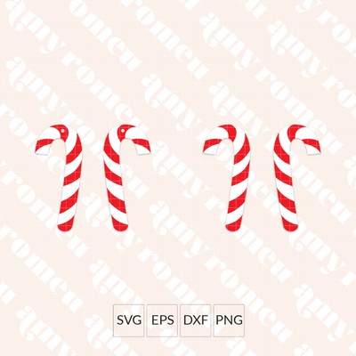 Candy Cane Earrings SVG